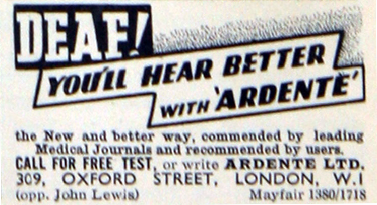 Ardente hearing aid ad