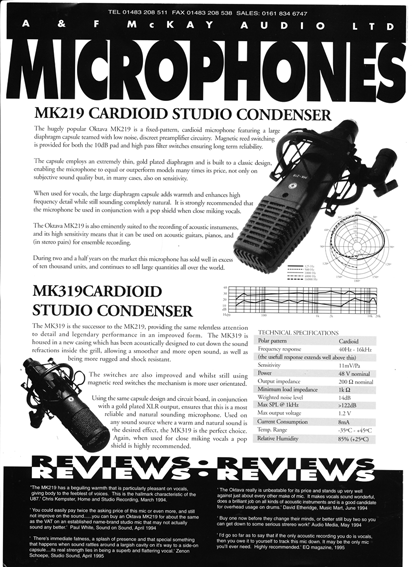 Oktava MK219_MK319 infosheet
