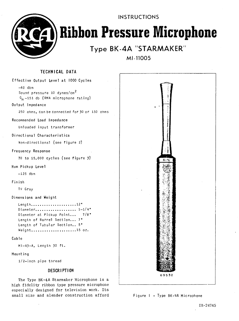 RCA BK4a manual